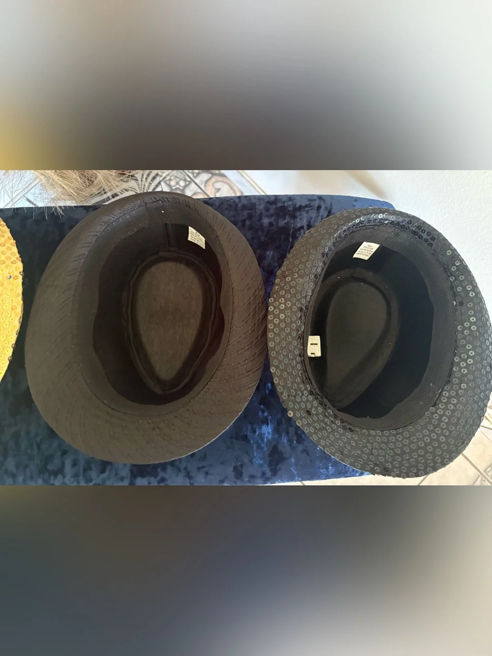 Sequin Fedora Hats - Gold and Black Set